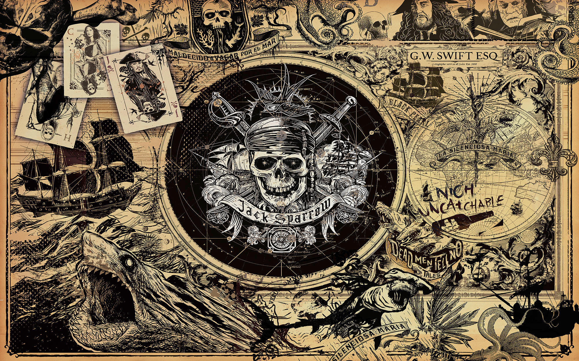 Komar Fototapete Pirates of the Caribbean 5 B/L: ca. 400x250 cm Pirates of the Caribbean 5 - (400,00/250,00cm) - Komar