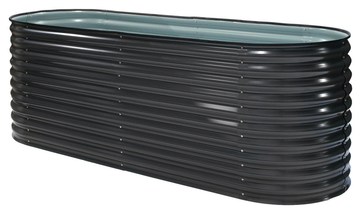 Westmann Hochbeet Oval anthrazit Metall B/H/L: ca. 80x82x240 cm Oval - anthrazit (240,00/80,00/82,00cm) - Westmann