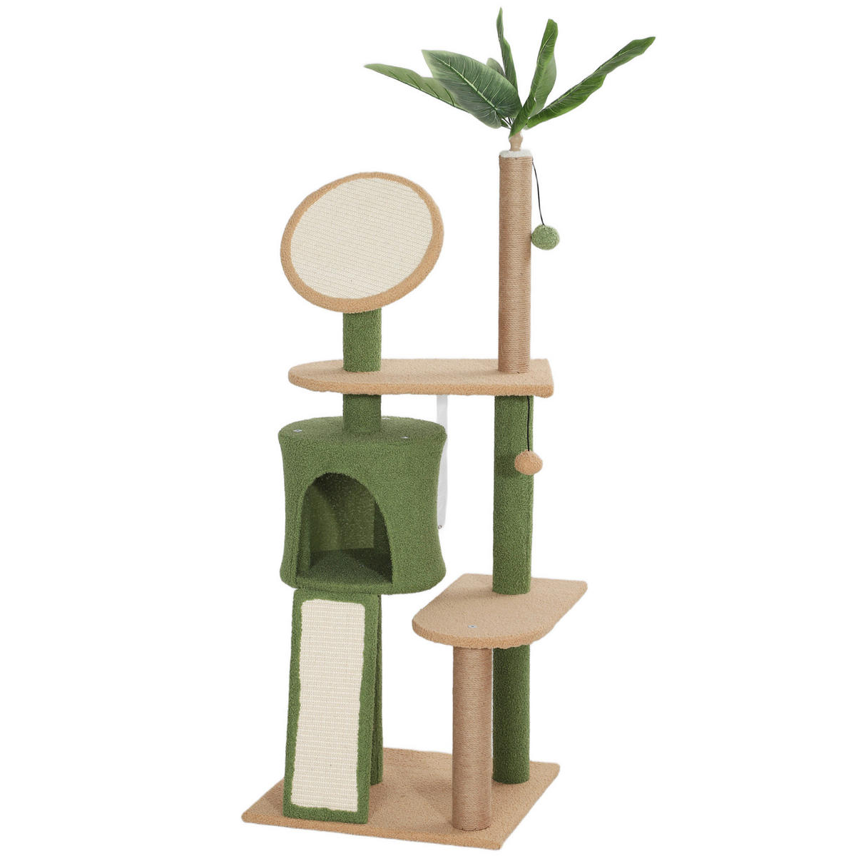 PawHut Kratzbaum grün Polyester B/H/L: ca. 44x139x48 cm Kratzbaum - grün (48,00/44,00/139,00cm) - PawHut