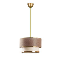 Opviq Pendelleuchte gold beige Metall Baumwolle B/H/L: ca. 30x65x30 cm E27 3 Brennstellen Cake - beige/gold (30,00/30,00/65,00cm) - Opviq