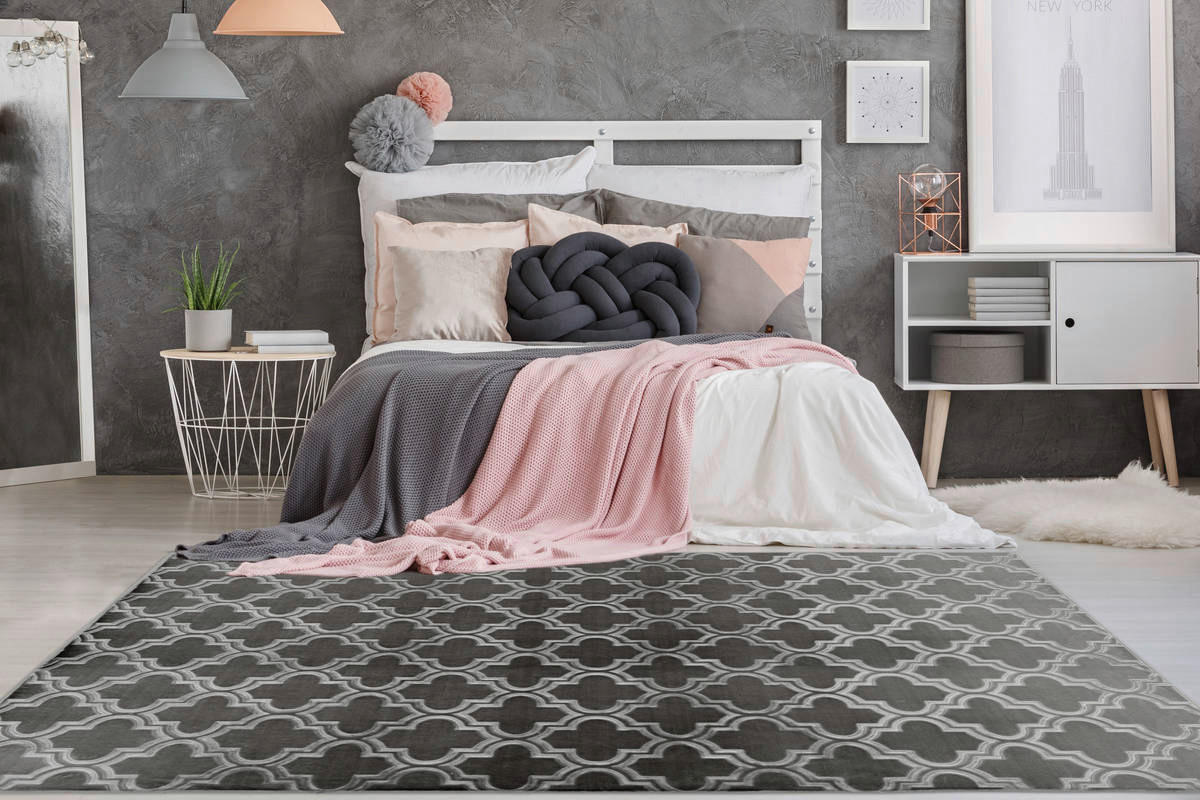 360Living Teppich Monroe anthrazit B/L: ca. 80x150 cm Monroe - anthrazit (80,00/150,00cm) - 360Living