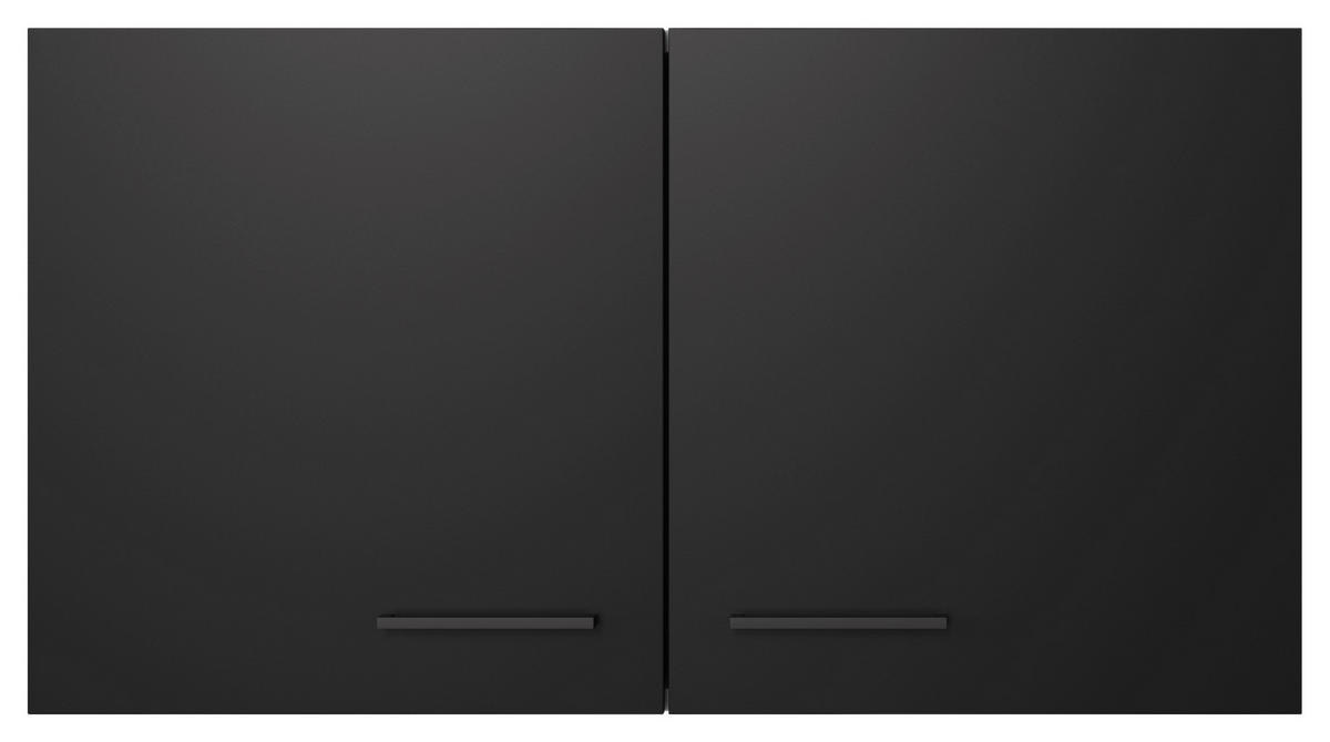 Hängeschrank Capri schwarz matt B/H/T: ca. 100x54,8x32 cm Capri - schwarz/Oak (100,00/54,80/32,00cm) - Flex-Well