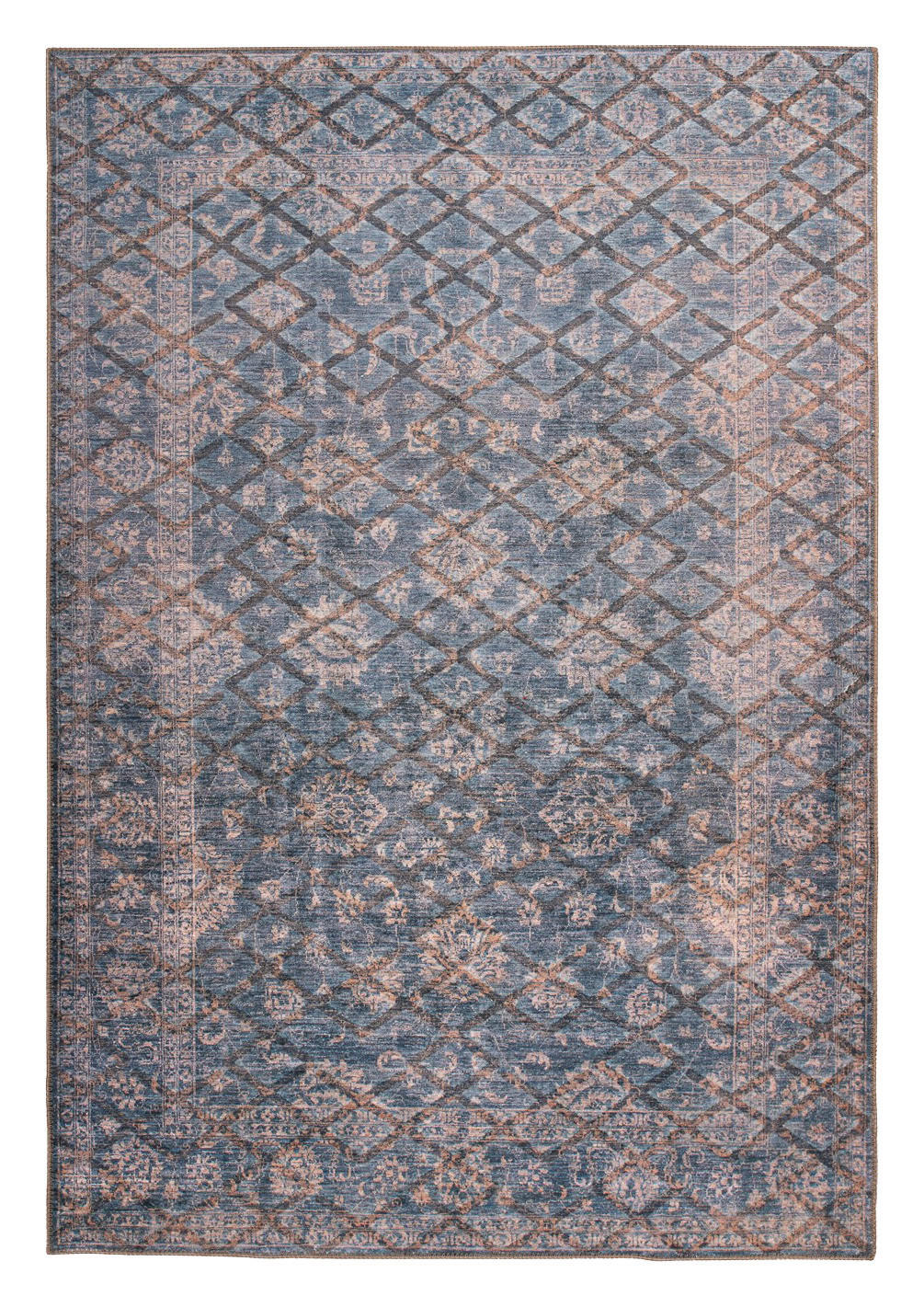 me gusta Kurzflorteppich Antique 225 gold B/L: ca. 120x180 cm Antique 225 - gold/blau (120,00/180,00cm) - me gusta