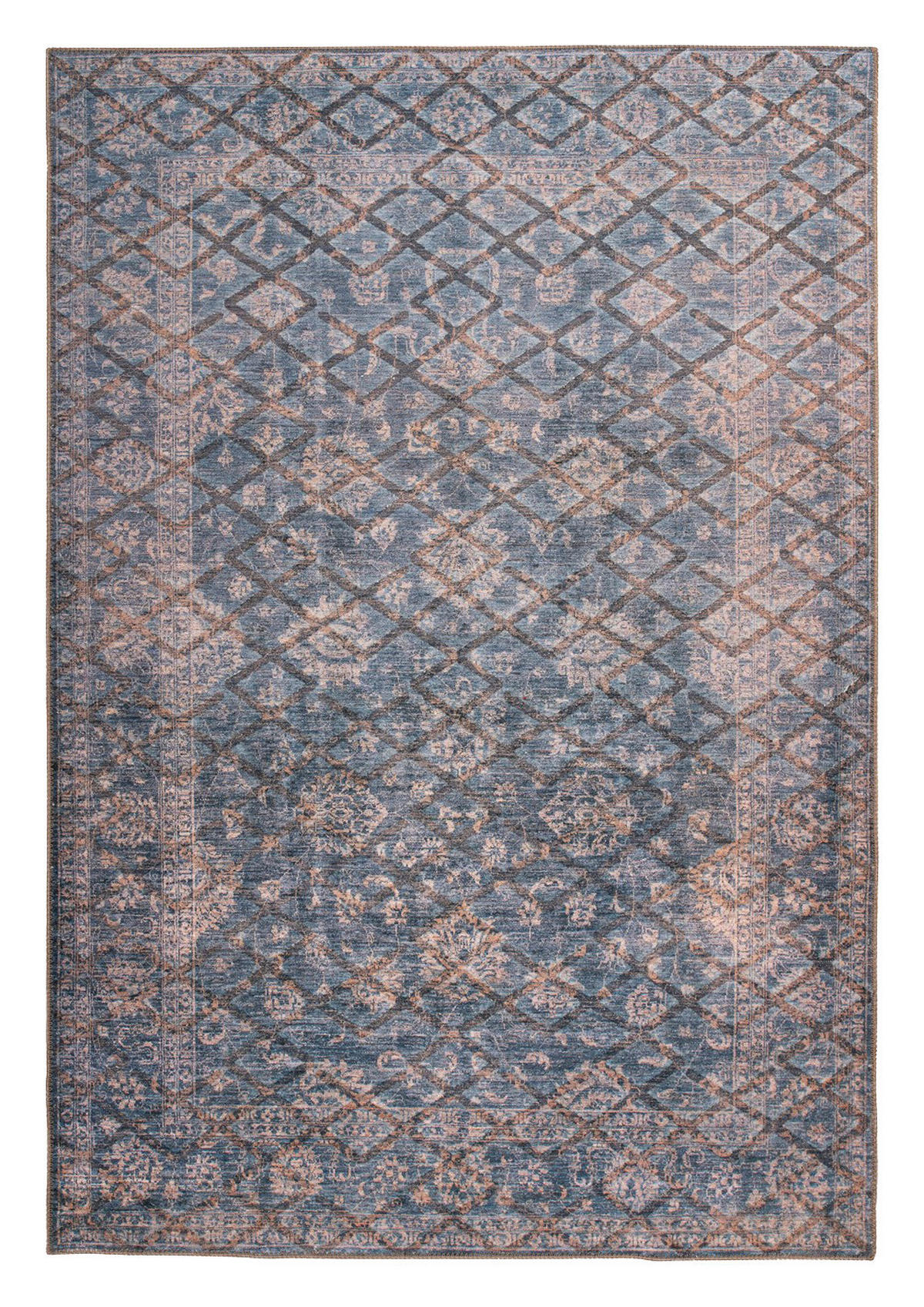 me gusta Kurzflorteppich Antique 225 gold B/L: ca. 120x180 cm Antique 225 - gold/blau (120,00/180,00cm) - me gusta