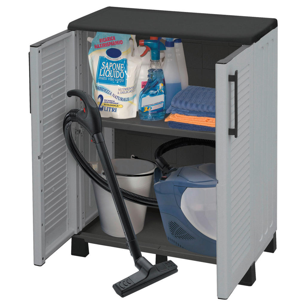 Thumbnail - ArtPlast Kunststoffschrank Family niedrig grau Kunststoff B/H/T: ca. 68x85x37,5 cm