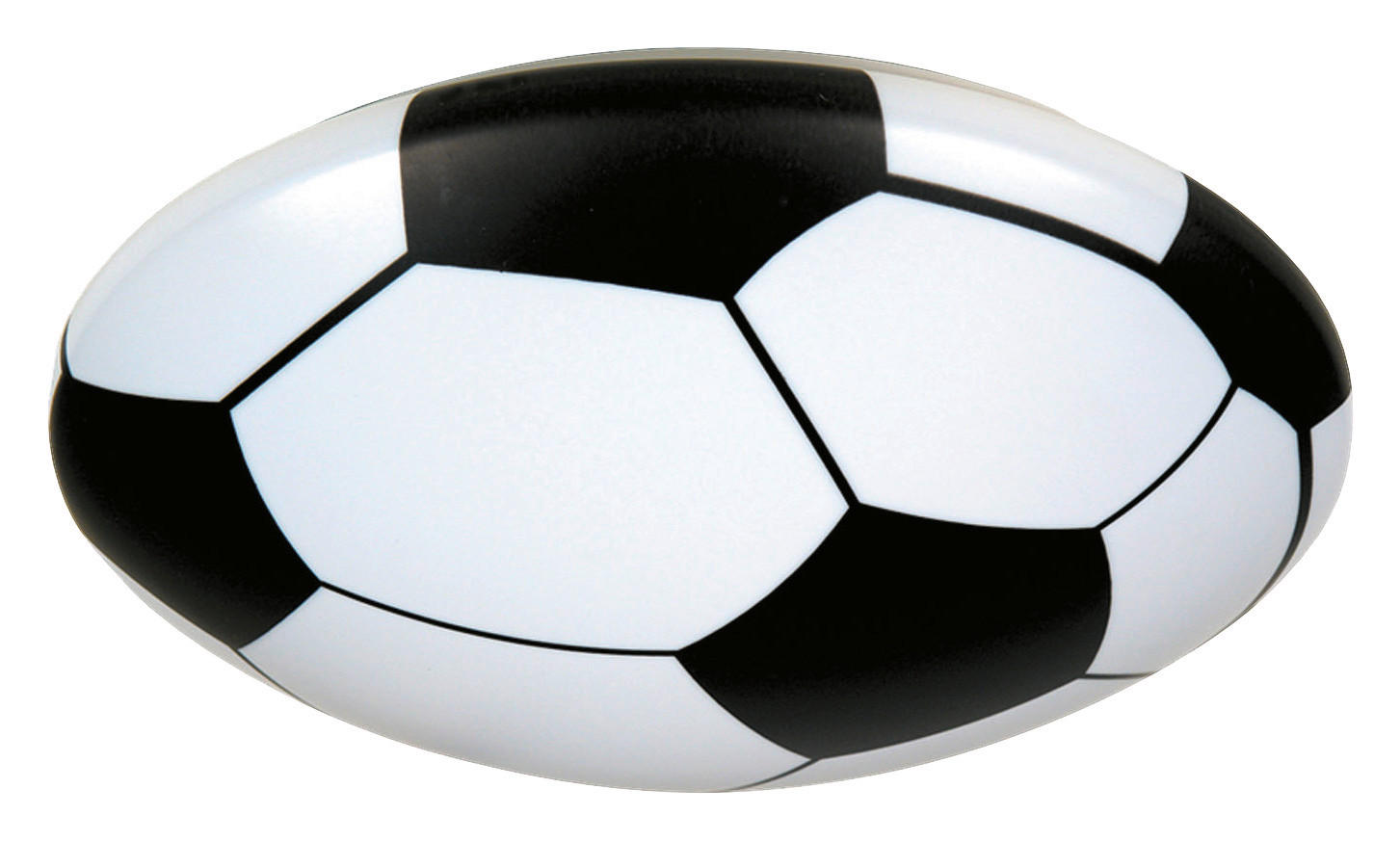 Niermann Kinderdeckenleuchte Fußball 678 schwarz weiß Kunststoff H/D: ca. 10x36 cm E27 1 Brennstellen Deckenschale_Fußball - weiß/schwarz (36,00/10,00cm) - Niermann
