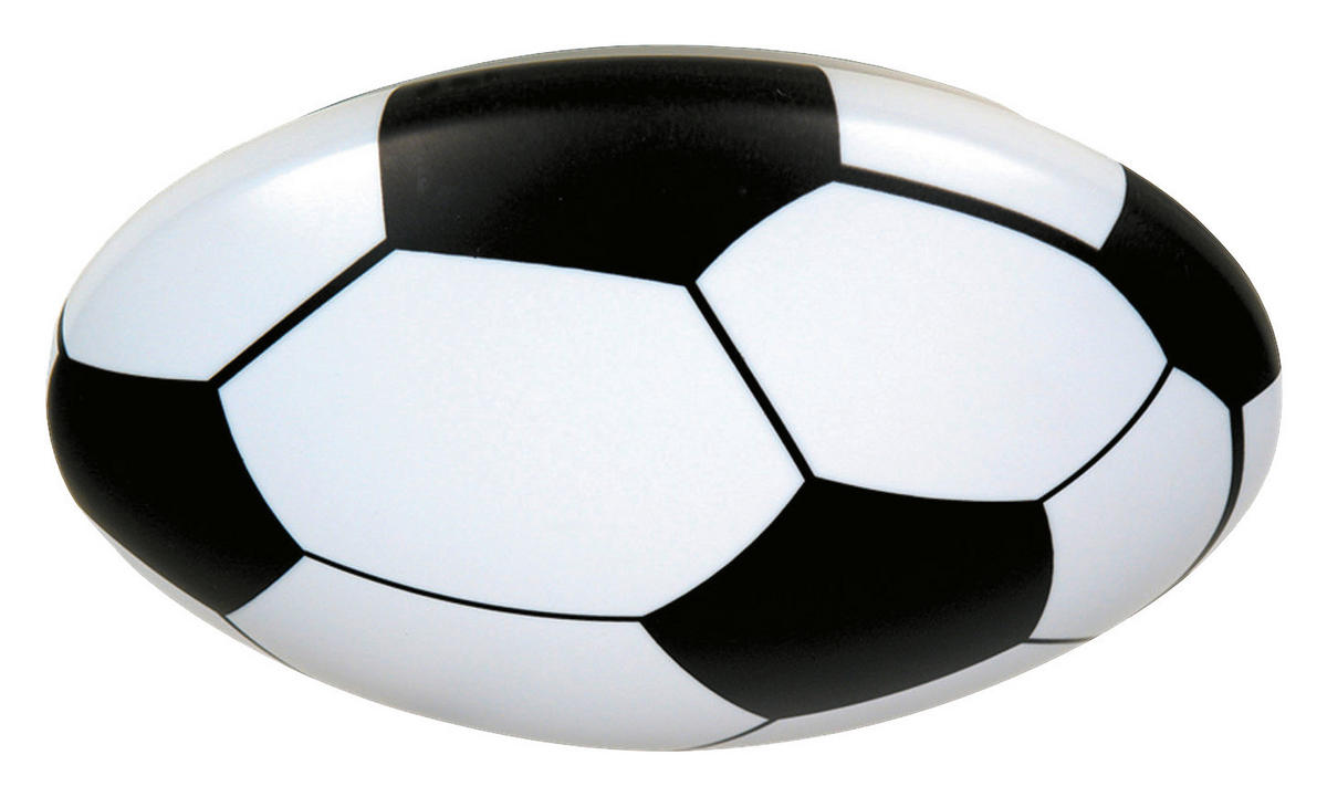 Niermann Kinderdeckenleuchte Fußball 678 schwarz weiß Kunststoff H/D: ca. 10x36 cm E27 1 Brennstellen Deckenschale_Fußball - weiß/schwarz (36,00/10,00cm) - Niermann
