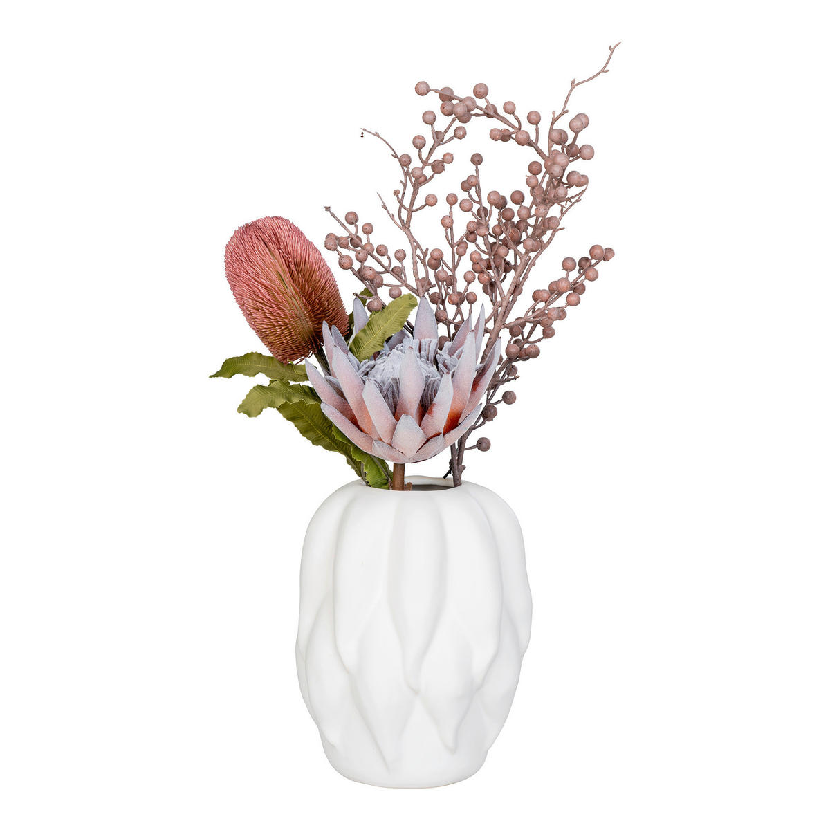 Vase beige Keramik B/H/L: ca. 19,5x26x19,5 cm Vase - beige (19,50/19,50/26,00cm)