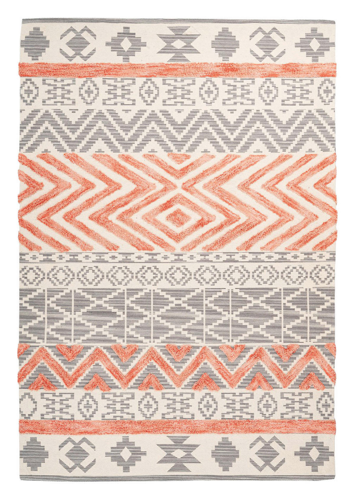 Arte Espina Kurzflorteppich Ethnie 125 apricot B/H/L: ca. 120x1x170 cm Ethnie 125 - apricot/grau (170,00/120,00/1,00cm) - Arte Espina