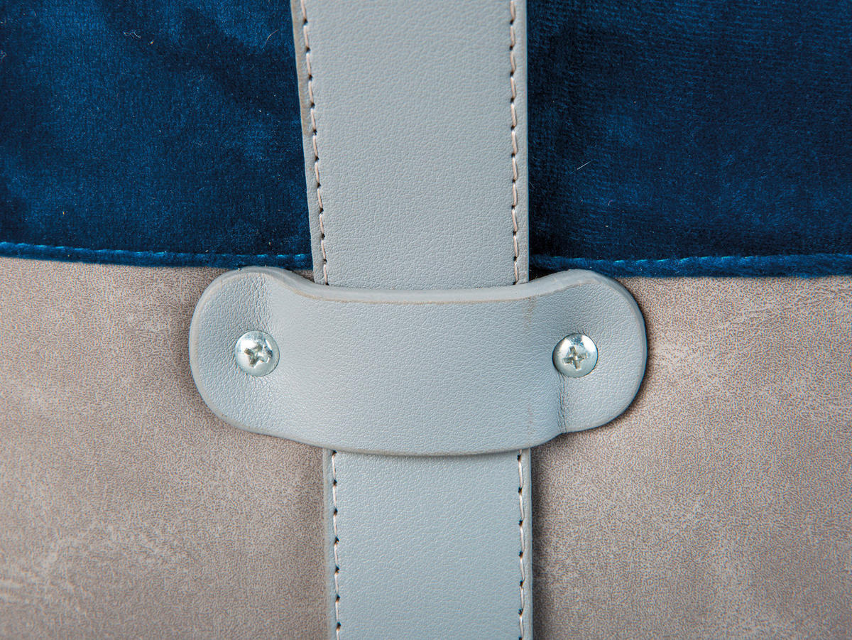 Inter Link Hocker Osane blau MDF Samtoptik B/H/T: ca. 38x43x33 cm Osane - blau (38,00/43,00/33,00cm) - Inter Link