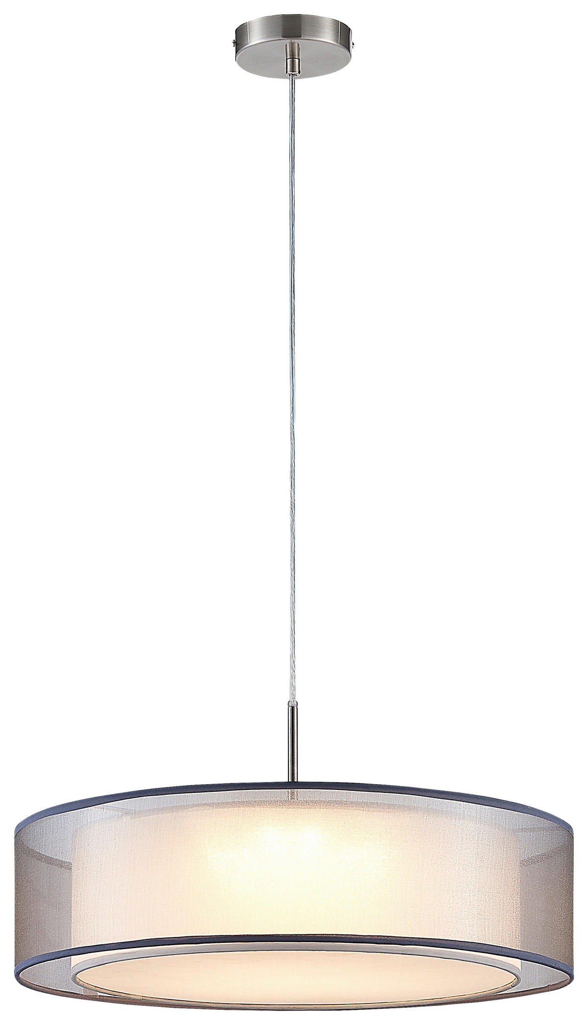 Nowa LED-Pendelleuchte 30900102 grau creme Metall Textil H/D: ca. 150x50 cm CHLOE - creme/grau (50,00/150,00cm) - Nowa