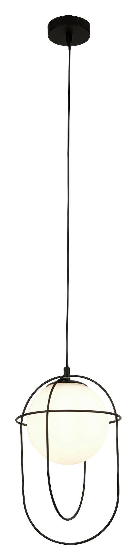 Searchlight Pendelleuchte schwarz Opal Stahl Glas B/H/L/D: ca. 23x133,5x23x23 cm E27 1 Brennstellen Axis - schwarz/Opal (23,00/23,00/133,50cm) - Searchlight