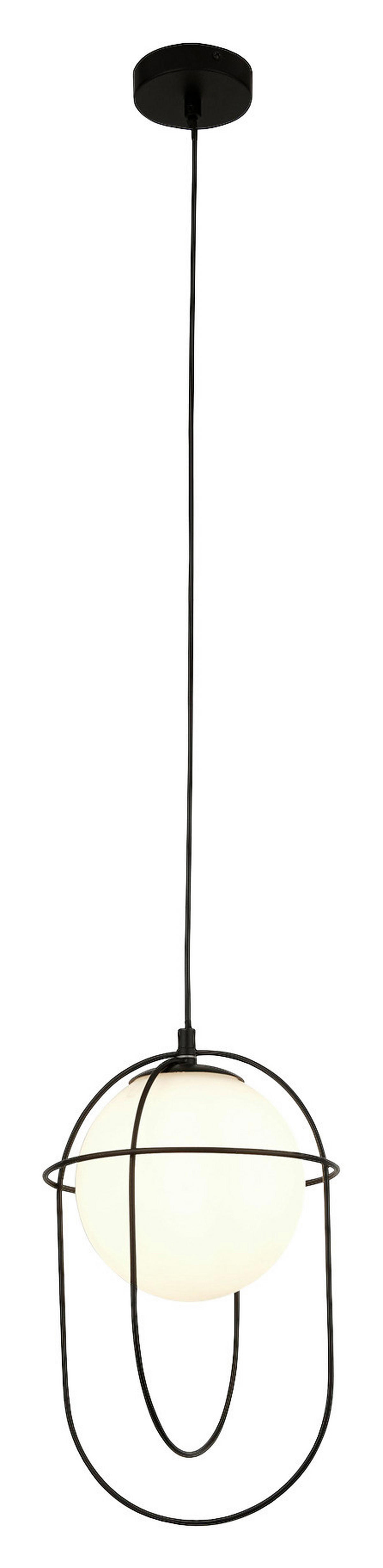 Searchlight Pendelleuchte schwarz Opal Stahl Glas B/H/L/D: ca. 23x133,5x23x23 cm E27 1 Brennstellen Axis - schwarz/Opal (23,00/23,00/133,50cm) - Searchlight