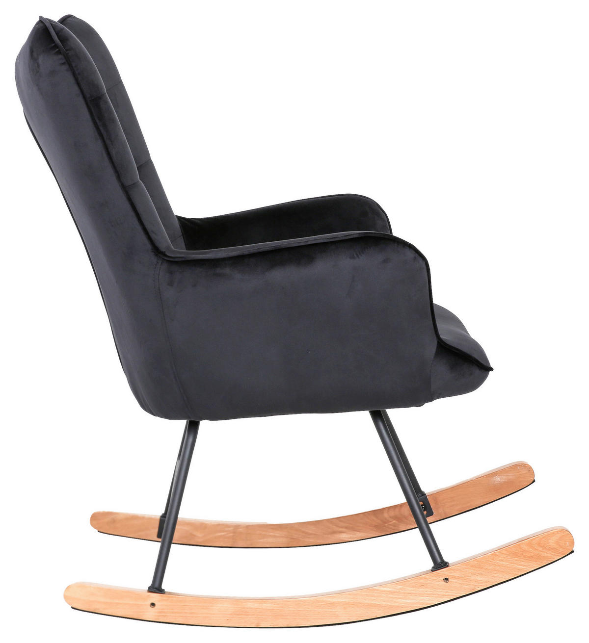 byLIVING Schaukelstuhl RICHIE schwarz schwarz natur Stoff Metall Buche B/H/T: ca. 72x92x92 cm RICHIE - natur/schwarz (72,00/92,00/92,00cm) - byLIVING