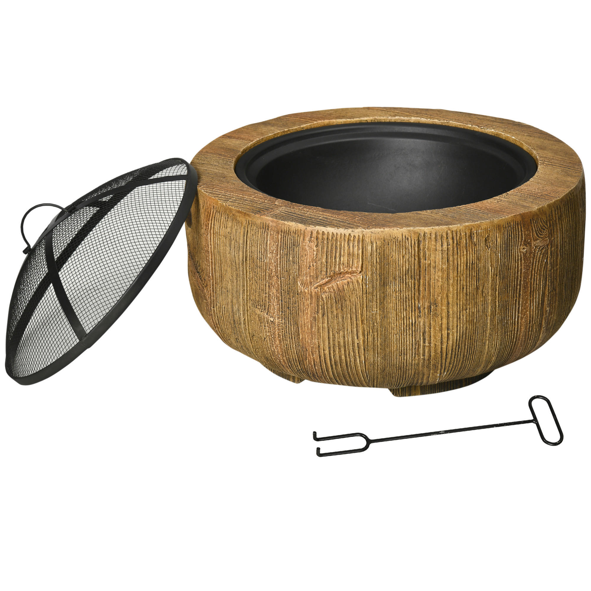 Outsunny Feuerstelle Metall B/H/L: ca. 61,5x39x61,5 cm Feuerstelle - braun (61,50/61,50/39,00cm) - Outsunny