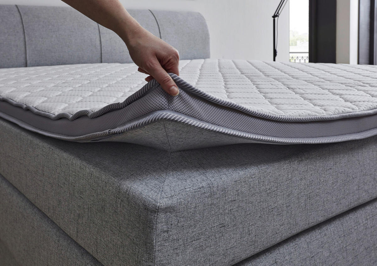 Boxspringbett Fire Silbergrau Liegefläche B/L: ca. 200x200 cm Fire - Silbergrau (208,00/106,00/216,00cm)