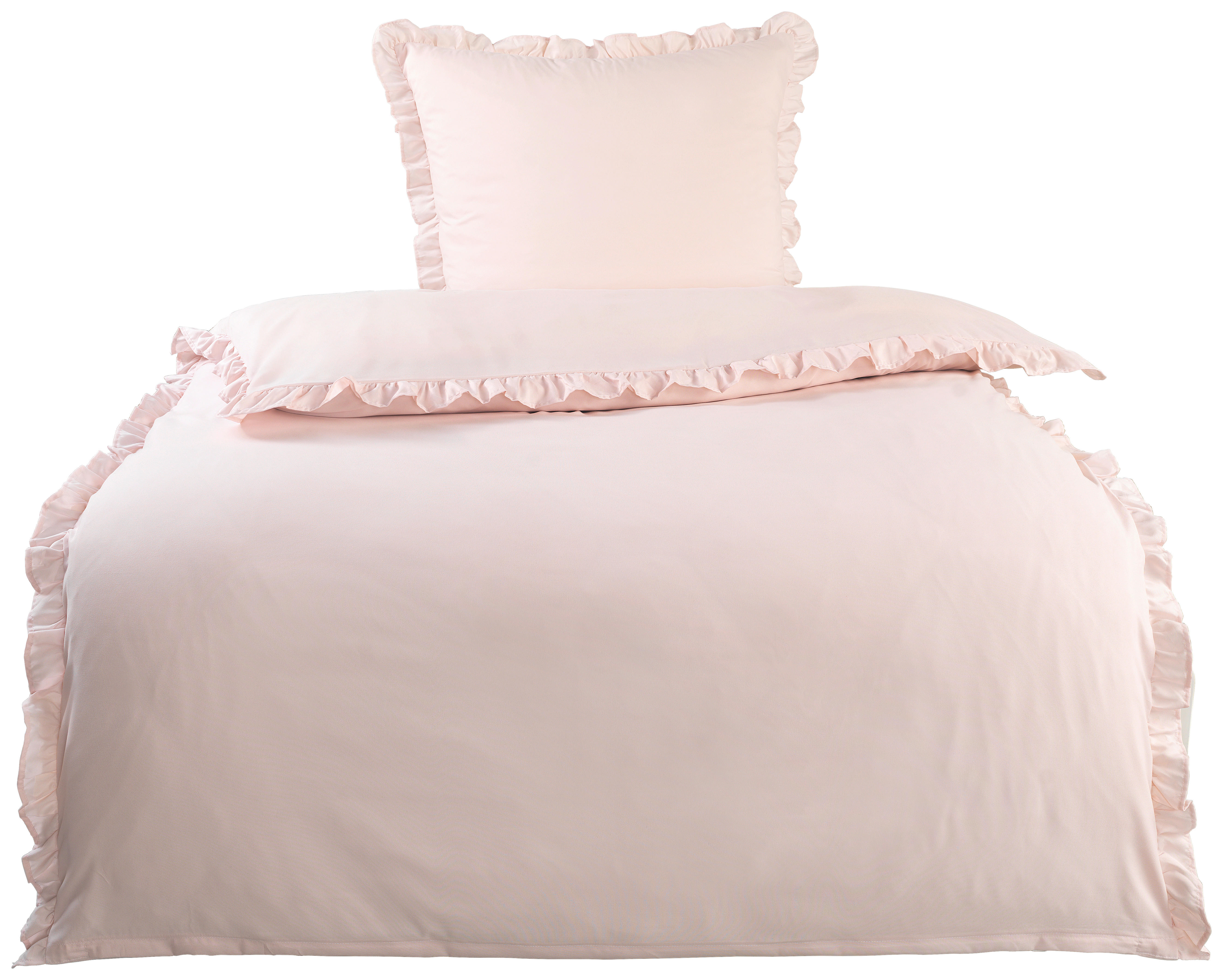 Microfaser Bettwäsche Bettwäsche_Microfaser Rüschen - rosé (135,00/200,00cm)