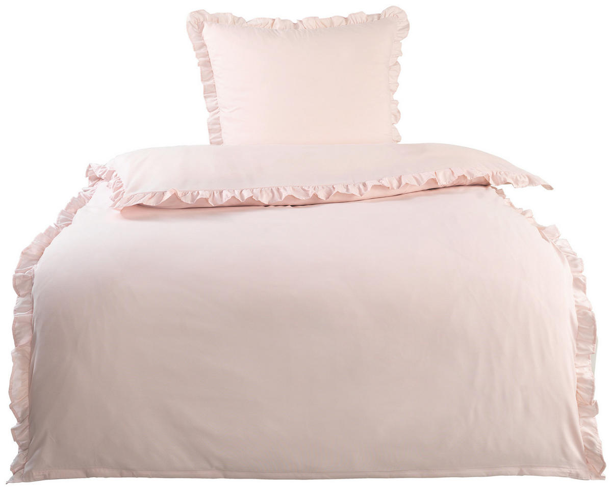 Microfaser Bettwäsche Bettwäsche-Microfaser_Rüschen - rosé (135,00/200,00cm)