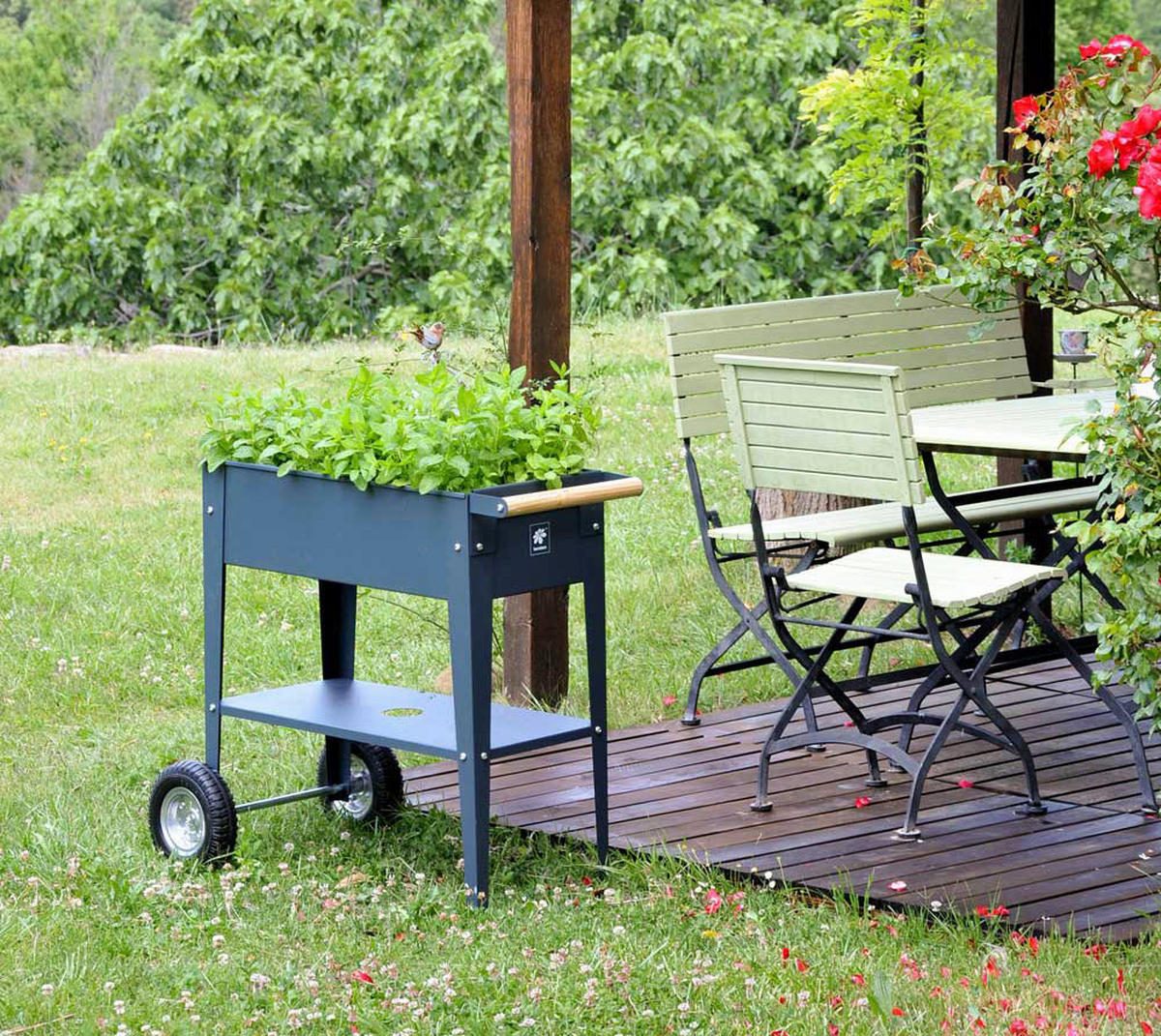 Herstera Garden Kräuterfabrik Urban schwarz Metall B/H/L: ca. 50x80x85 cm Urban - schwarz (85,00/50,00/80,00cm) - Herstera Garden