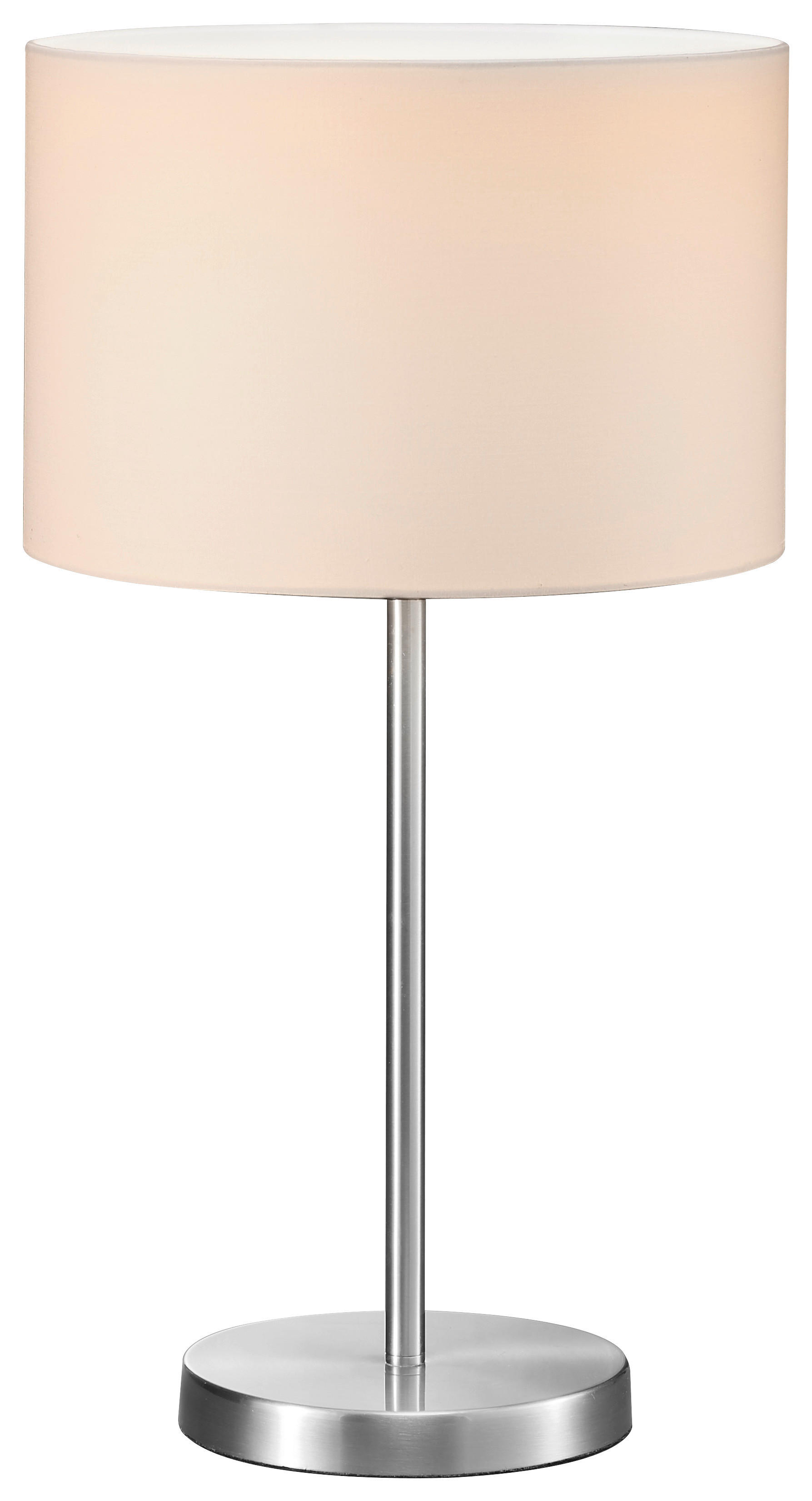 TRIO Tischleuchte 511100101 nickel matt weiß Metall Stoff H/D: ca. 55x30 cm E27 1 Brennstellen Hotel - weiß/nickel matt (30,00/55,00cm) - Trio