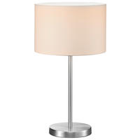TRIO Tischleuchte 511100101 nickel matt weiß Metall Stoff H/D: ca. 55x30 cm E27 1 Brennstellen Hotel - weiß/nickel matt (30,00/55,00cm) - Trio