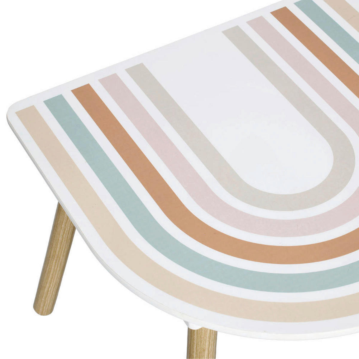Zeller Kindertisch mit 2 Stühlen Rainbow bunt Kiefer B/H/T: ca. 55x55x45 cm Rainbow - weiß/bunt (55,00/55,00/45,00cm) - Zeller