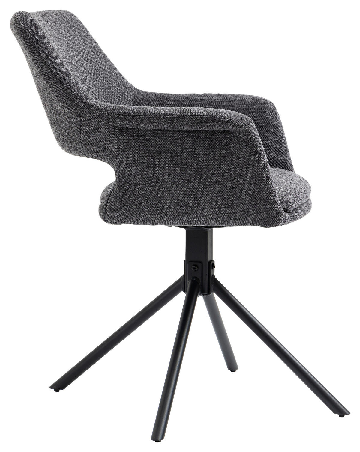 Stuhl ELEONORE 2er-Set grau schwarz Webstoff B/H/T: ca. 57x84x61 cm ELEONORE 2er-Set - schwarz/grau (57,00/84,00/61,00cm) - byLIVING