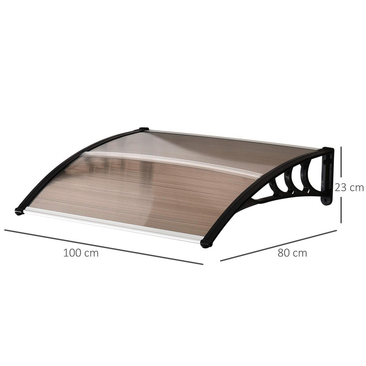 Outsunny Haustürvordach braun B/H/L: ca. 80x23x100 cm ca. 2,5 kg Haustürvordach MHB70-011V01BN - braun (100,00/80,00/23,00cm) - Outsunny