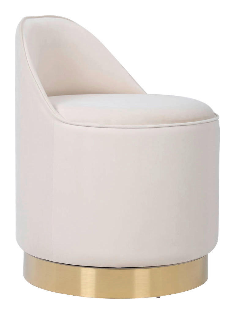 Hocker Viktor 100 elfenbein Samt H/D: ca. 68x52 cm Viktor 100 - gold/elfenbein (52,00/68,00cm) - 360 Living