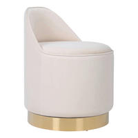 Hocker Viktor 100 elfenbein Samt H/D: ca. 68x52 cm Viktor 100 - gold/elfenbein (52,00/68,00cm) - 360 Living