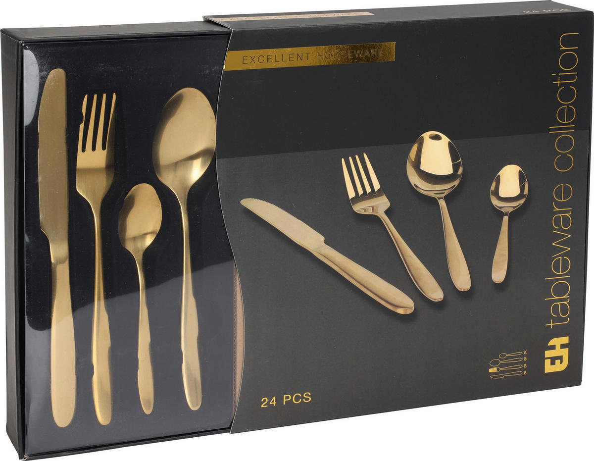 Besteckset gold Edelstahl 24 tlg. Besteckset_24tlg. - gold (25,00/37,50/5,20cm)