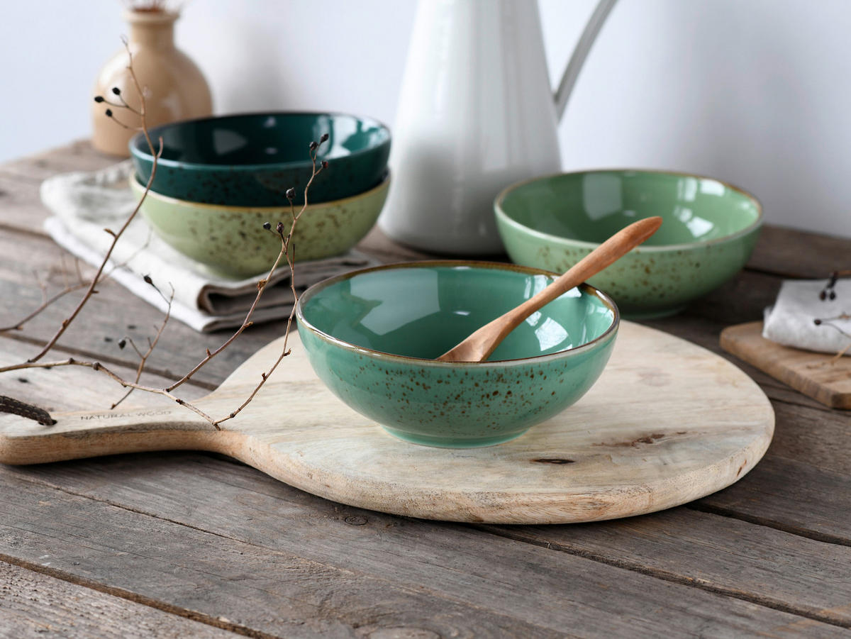 CreaTable Schüsselset Nature Collection grün Steinzeug Nature Collection - grün - CreaTable