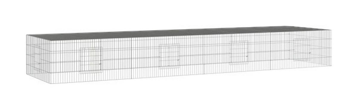 vidaXL Kaninchenkäfig silber Eisen B/H/L: ca. 109x54x433 cm Kaninchenkäfig - silber (433,00/109,00/54,00cm) - vidaXL