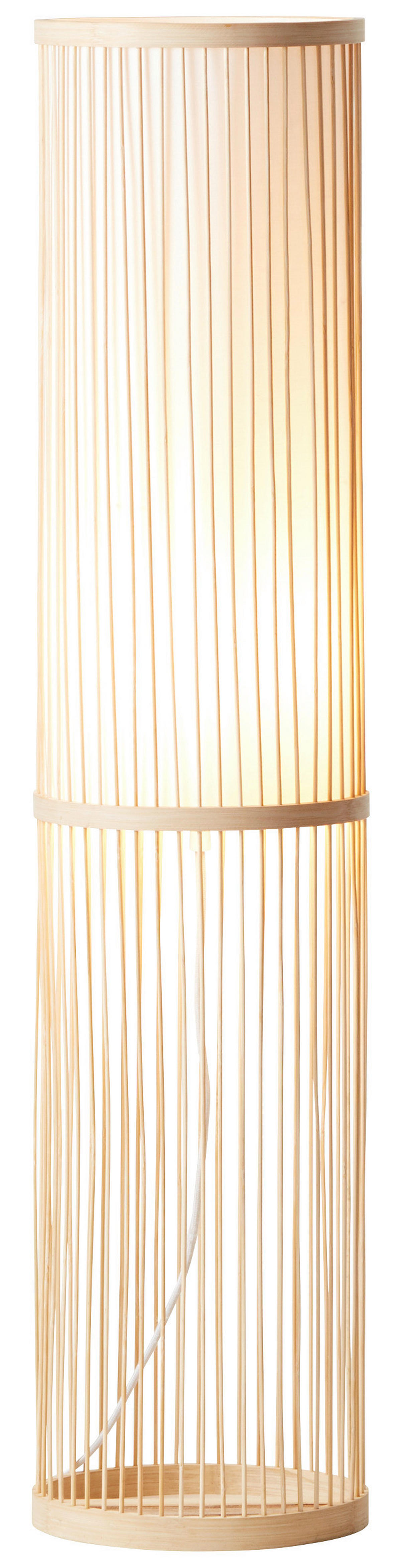 Brilliant Stehleuchte Nori 92771/09 natur weiß Holz Textil B/H/T/D: ca. 20x90,5x20x20 cm E27 1 Brennstellen Stehleuchte Nori 92771/09 - weiß/natur (20,00/90,50/20,00cm) - Brilliant