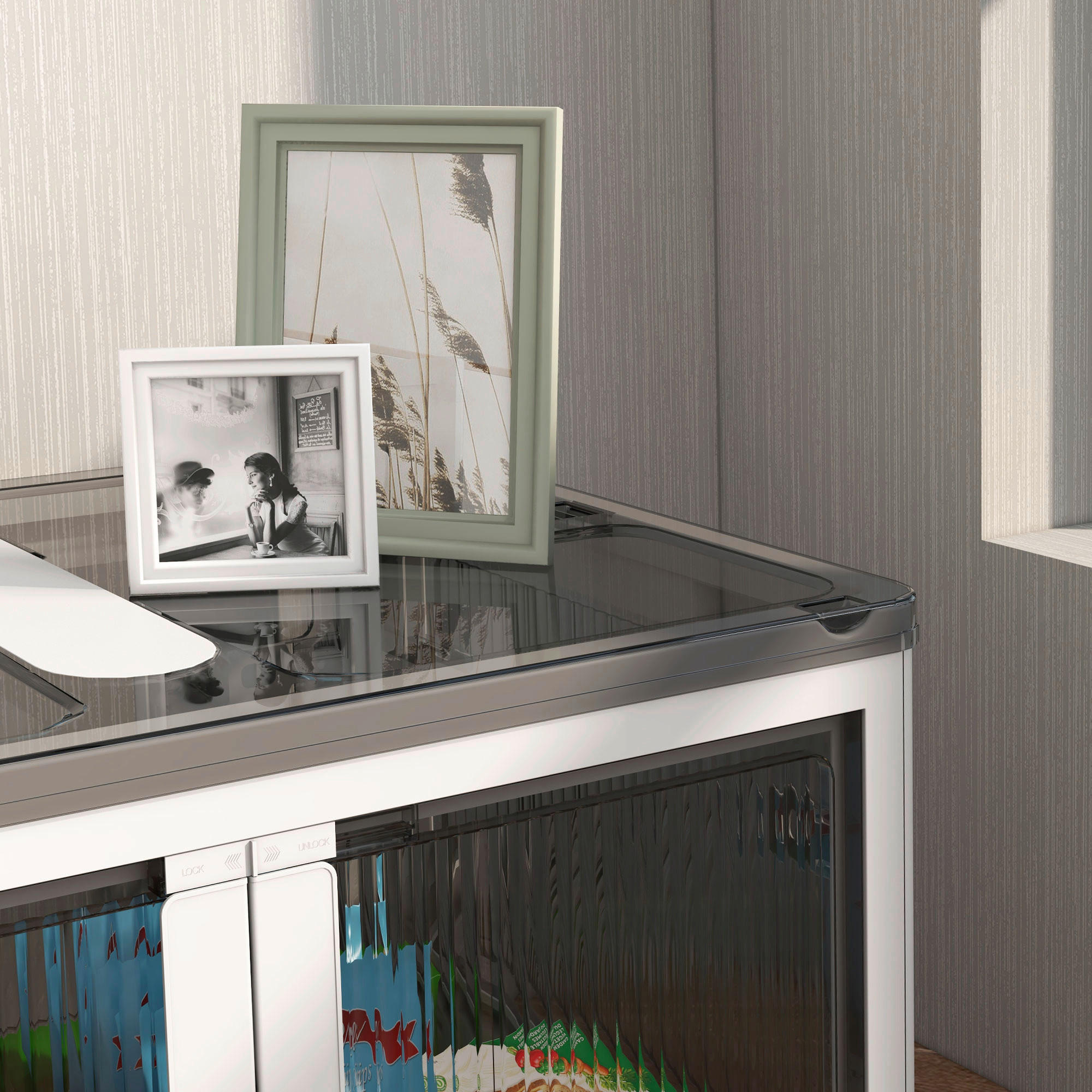 HOMCOM Aufbewahrungsbox weiß B/H/L: ca. 42x60x34 cm Aufbewahrungsbox - weiß (34,00/42,00/60,00cm) - HOMCOM