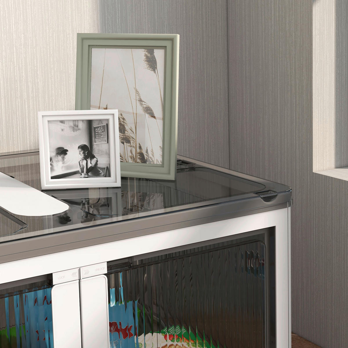 HOMCOM Aufbewahrungsbox weiß B/H/L: ca. 42x60x34 cm Aufbewahrungsbox - weiß (34,00/42,00/60,00cm) - HOMCOM