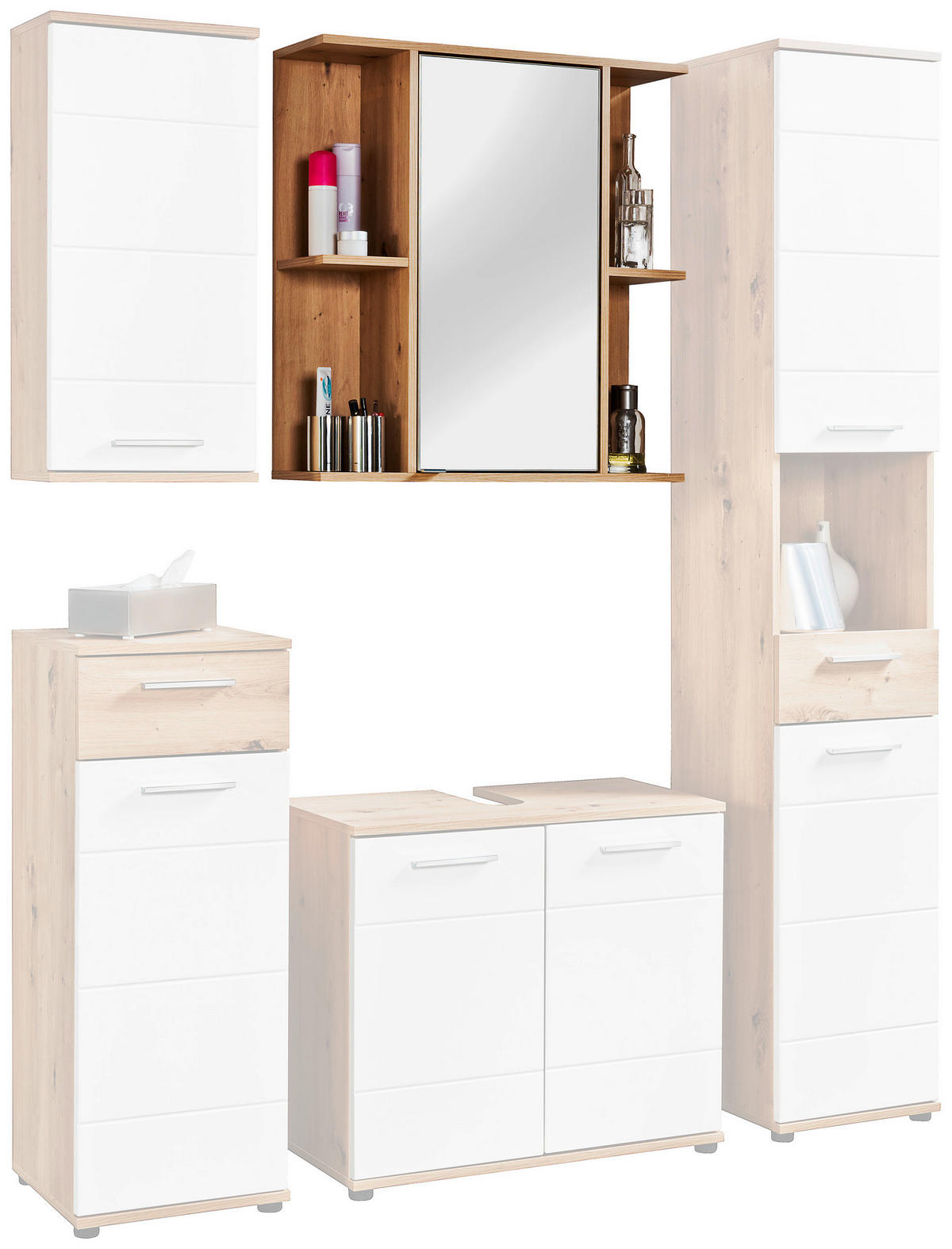 Spiegelschrank Bergen Eiche Artisan Nachbildung B/H/T: ca. 70x74x23 cm Bergen - Eiche (70,00/74,00/23,00cm)