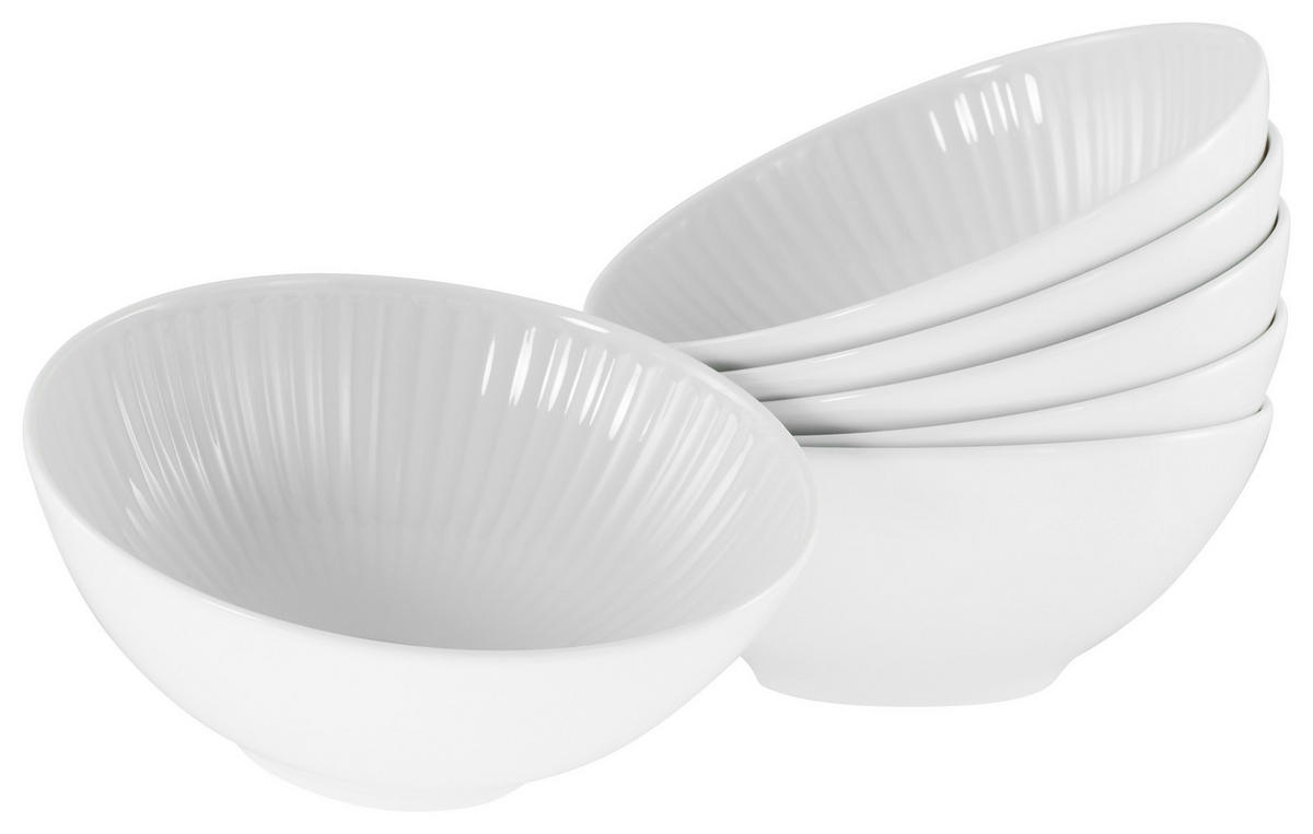 CreaTable Schüssel-Set Valencia weiß Porzellan Valencia - weiß - CreaTable