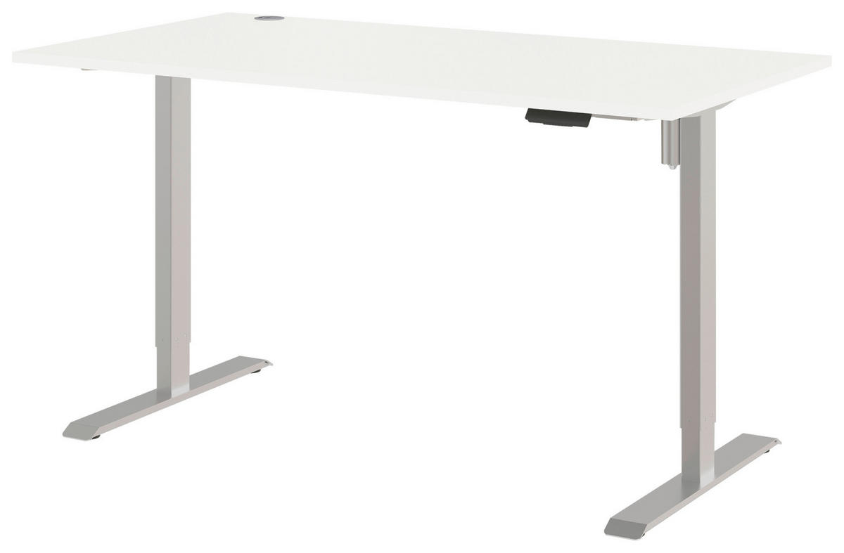 höhenverstellbarer Schreibtisch  weiß B/H/T: ca. 120x116x80 cm Princeton_Schreibtisch 377-118 - weiß (120,00/116,00/80,00cm)