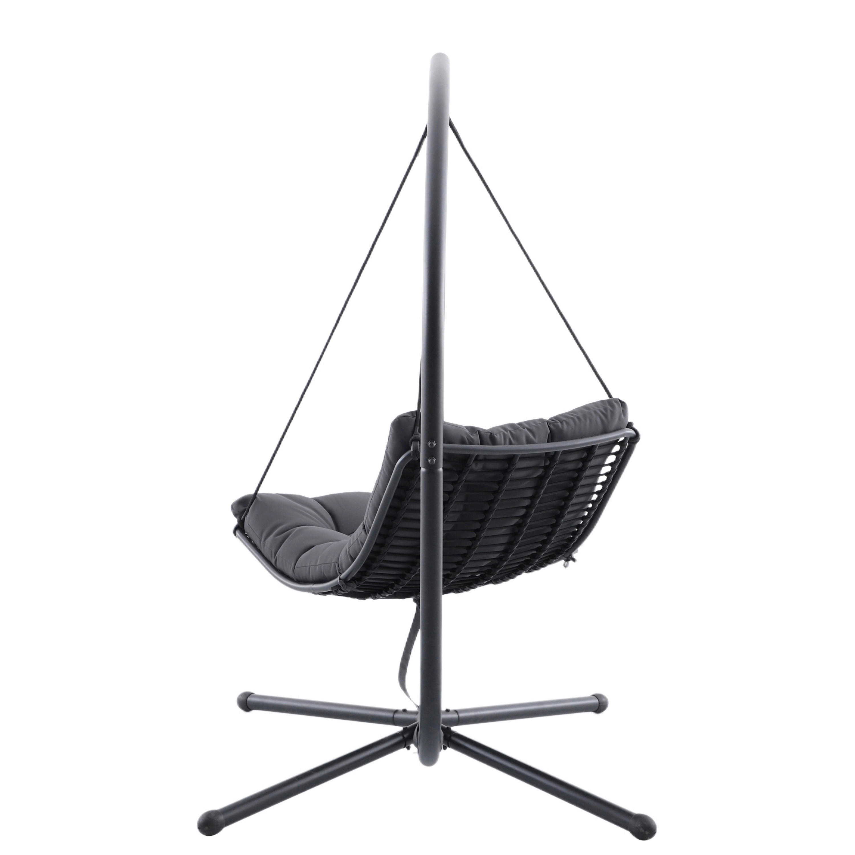 POCOline Gartenstuhl dunkelgrau Stahl Hängesessel - dunkelgrau - POCOline