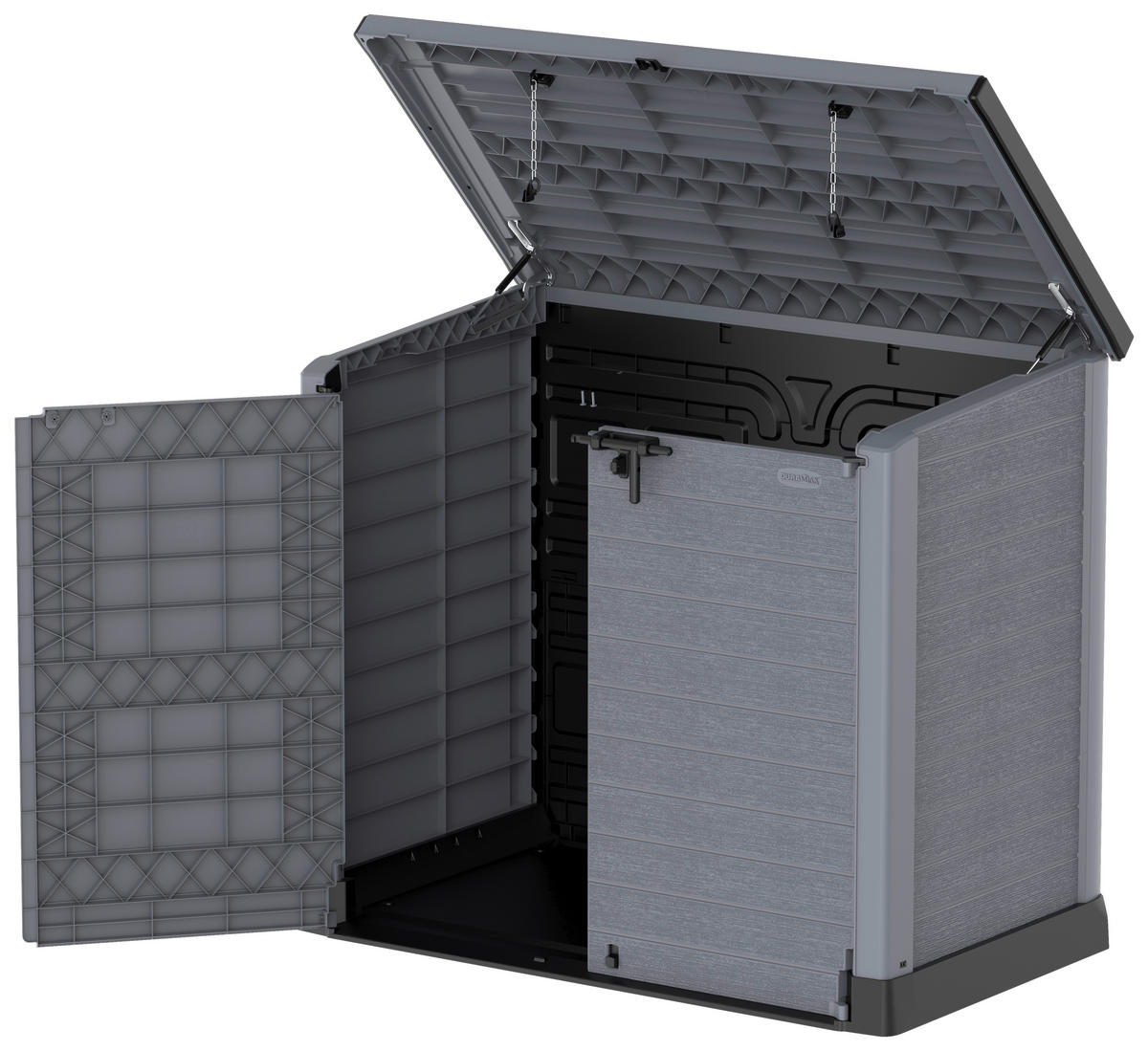 VCM Mülltonnenbox 2er StoreAway grau Kunststoff B/H/L: ca. 145x125x83 cm StoreAway - grau (83,00/145,00/125,00cm) - VCM
