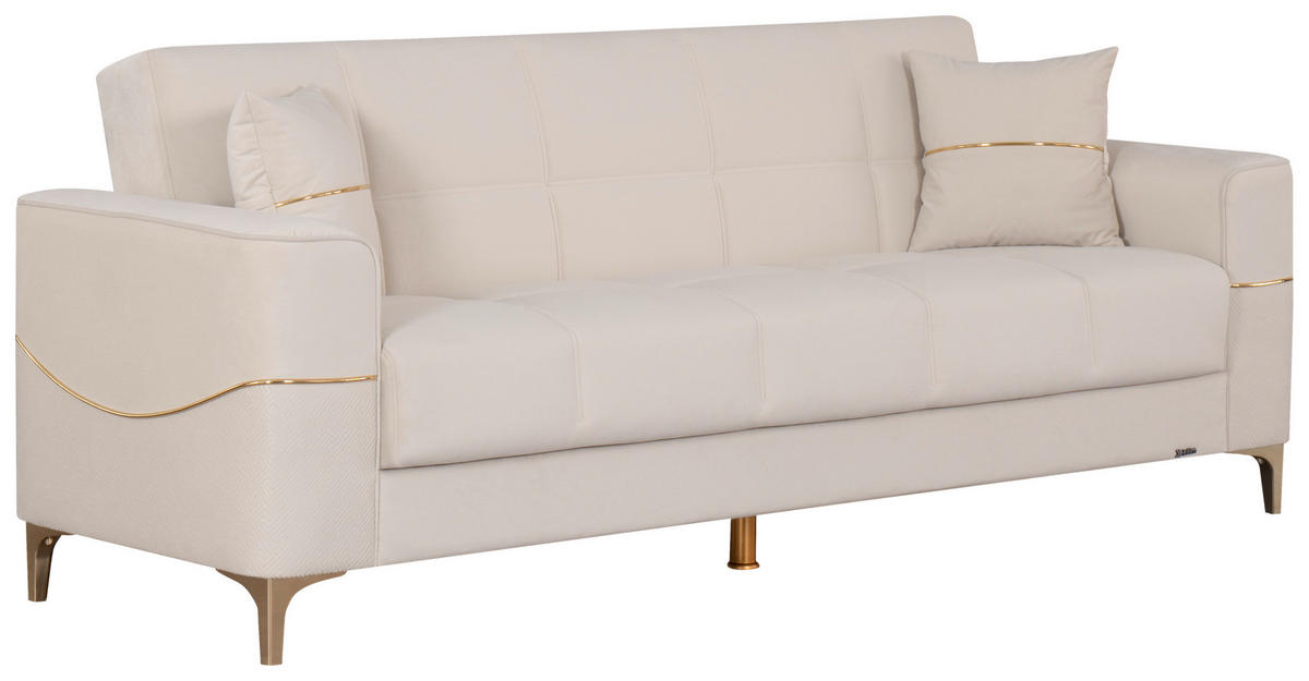 Sofa 3-2-1 Salda beige Microfaser Salda - gold/beige