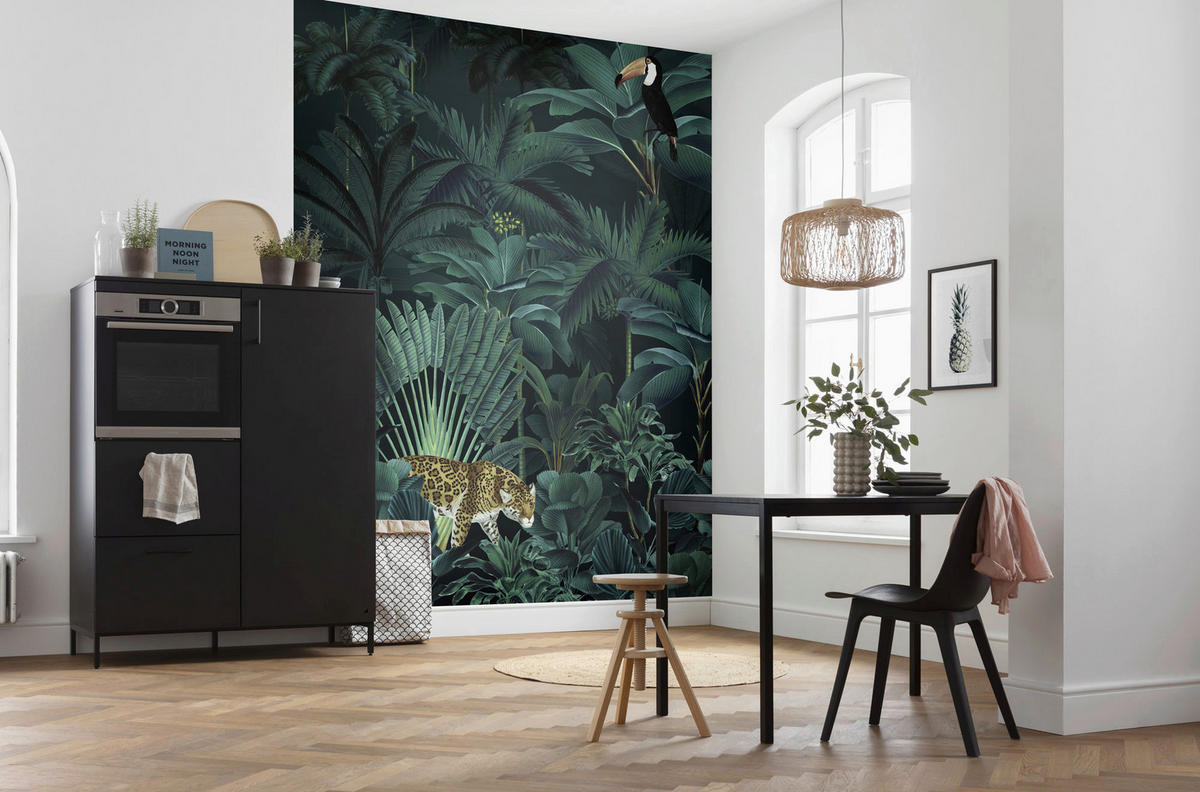 Komar Fototapete Jungle Night Dschungel B/L: ca. 200x250 cm Jungle Night - (200,00/250,00cm) - Komar