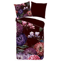 Baumwoll Bettwäsche Bloomie Satin Bloomie - bordeaux (155,00/220,00cm) - Descanso