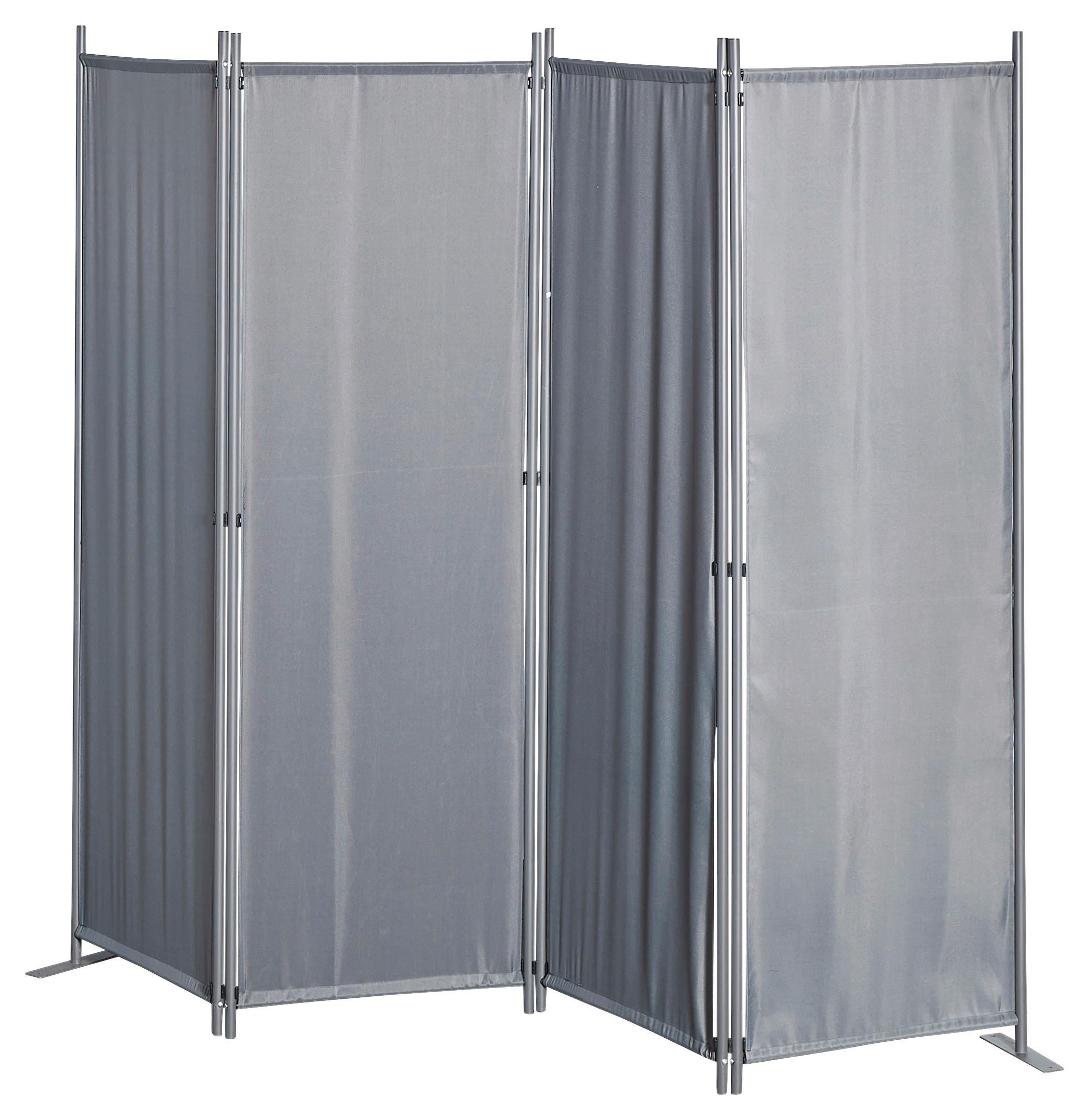 Grasekamp Paravent grau Stahl H/L: ca. 170x225 cm Paravent_Sichtschutz_4tlg. grau - grau (225,00cm) - Grasekamp