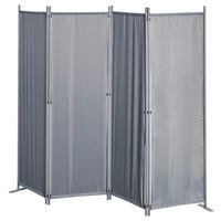 Grasekamp Paravent grau Stahl H/L: ca. 170x225 cm Paravent_Sichtschutz_4tlg. grau - grau (225,00cm) - Grasekamp