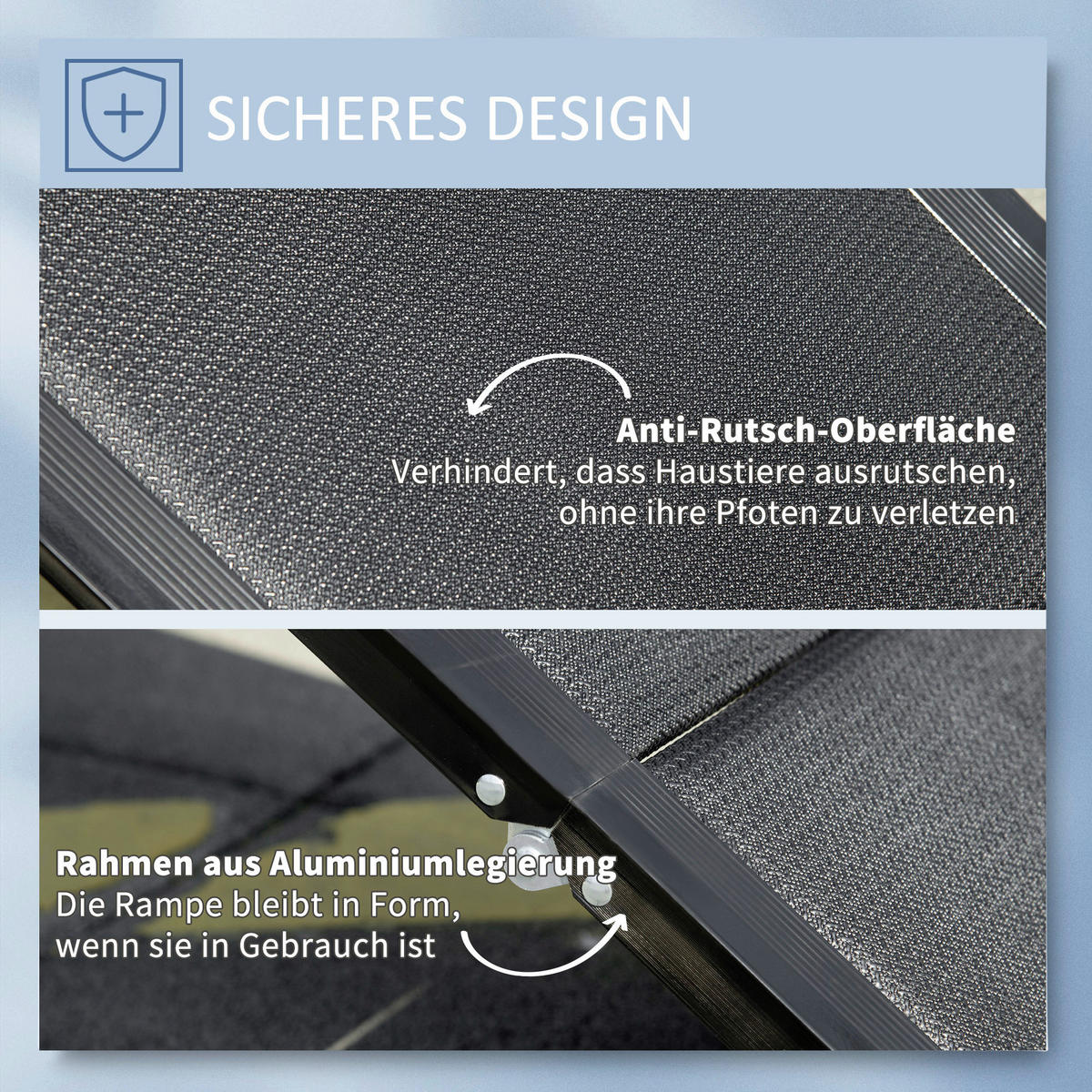 PawHut Klappbare Haustierrampe schwarz Aluminium B/H/L: ca. 43,5x158x2,5 cm Haustierrampe - schwarz (2,50/43,50/158,00cm) - PawHut