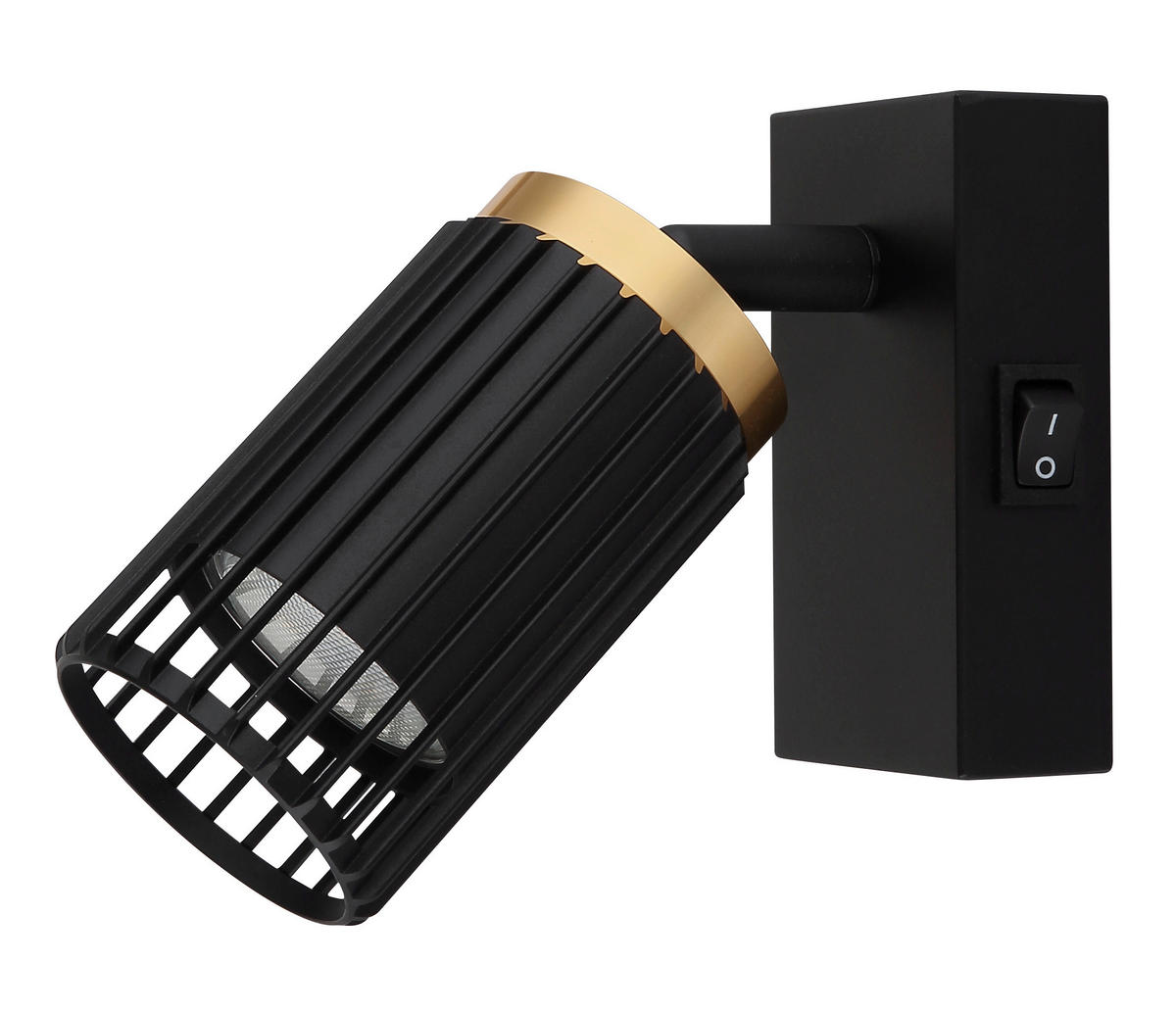 GLOBO Strahler mattschwarz Metall Aluminium B/H: ca. 7x12 cm GU10 1 Brennstellen Korben - mattschwarz (7,00/12,00cm) - GLOBO