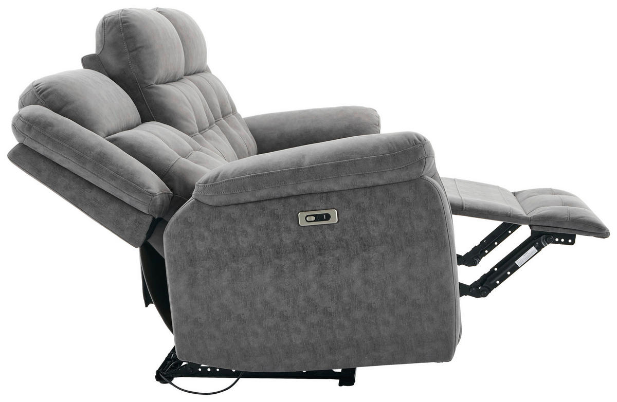 Sofa Philip grau Microfaser B/H/T: ca. 208x103x95 cm Philip - schwarz/grau (208,00/103,00/95,00cm)