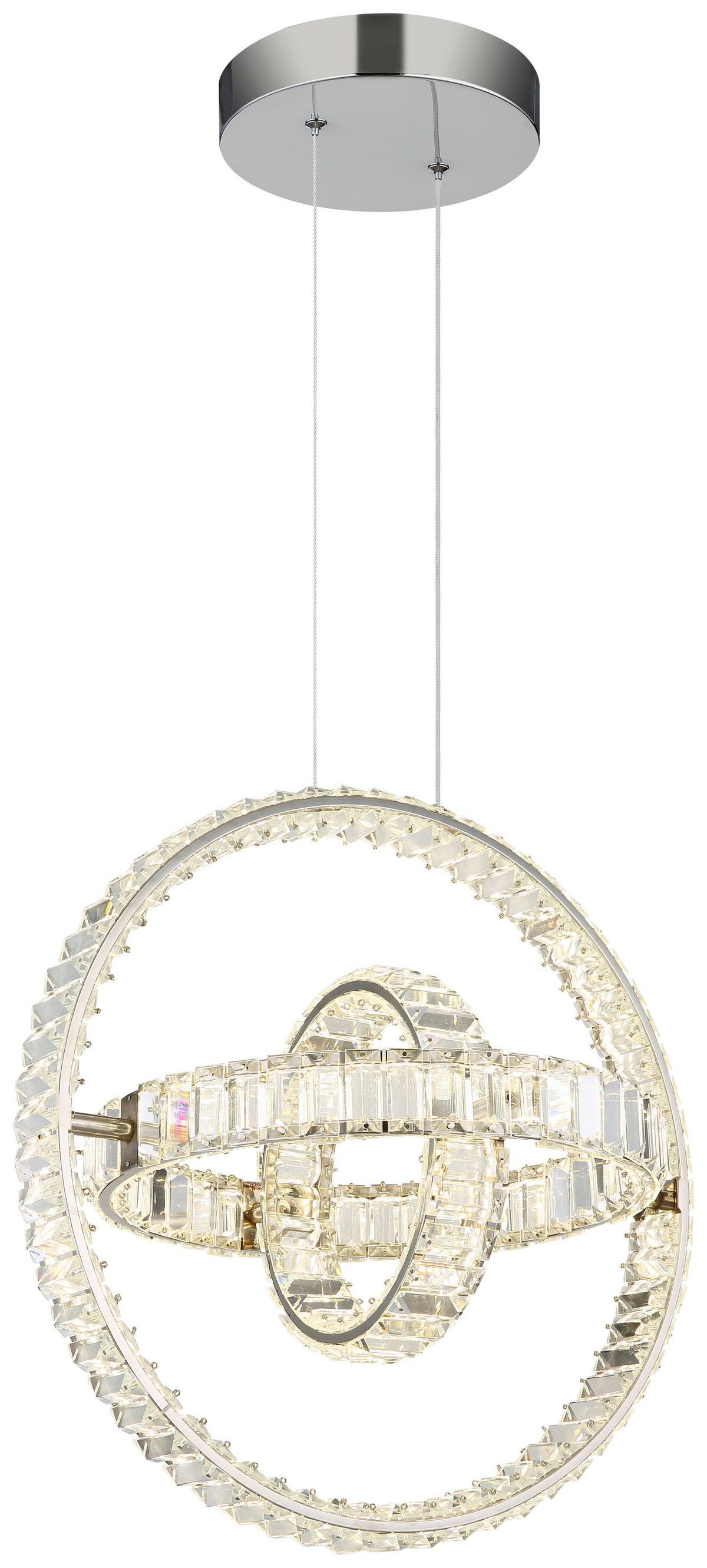 GLOBO LED-Pendelleuchte NEIL 67339-115C Chrom klar Edelstahl Metall B/H/L: ca. 40x120x50 cm 1.0 Brennstellen NEIL - klar/Chrom (50,00/40,00/120,00cm) - GLOBO